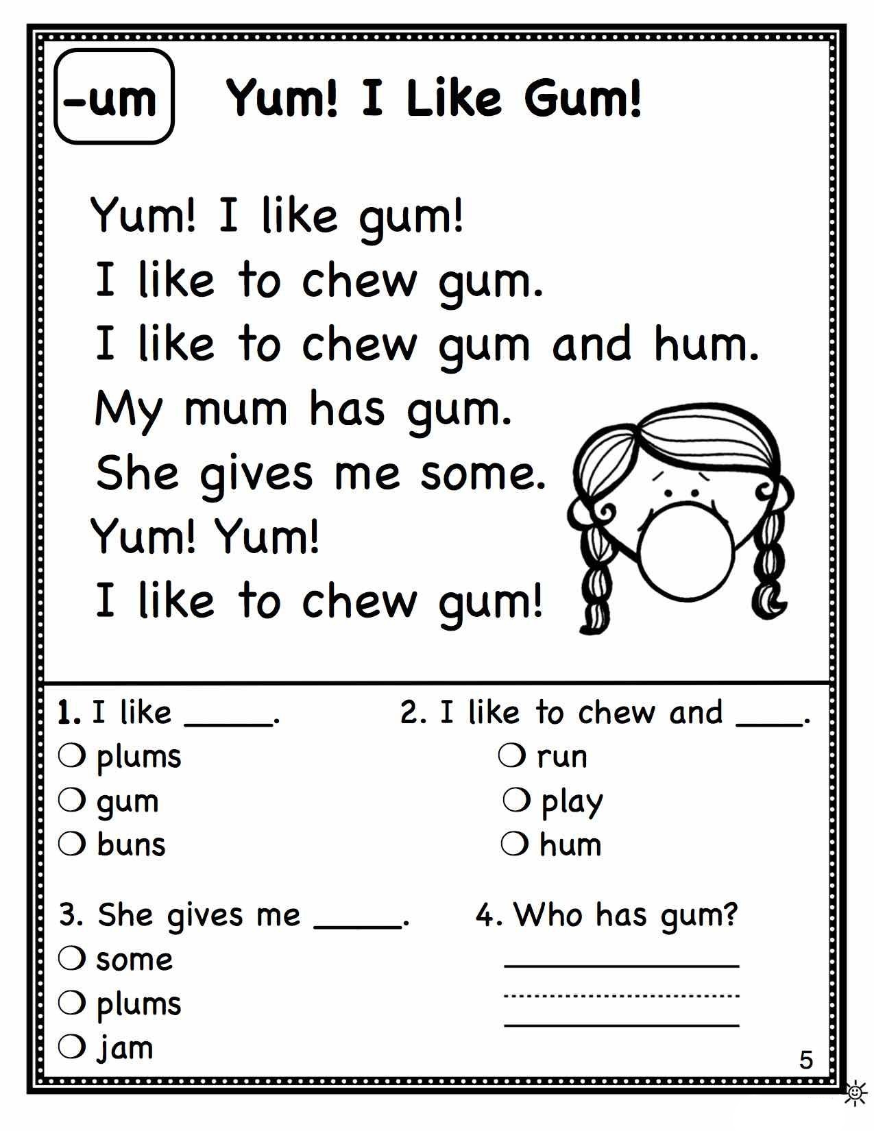 1st Grade Reading Comprehension Free Printable Worksheets Worksheets Library
