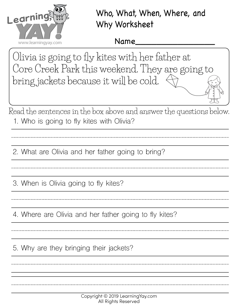Printable Reading Worksheets For 1st Graders