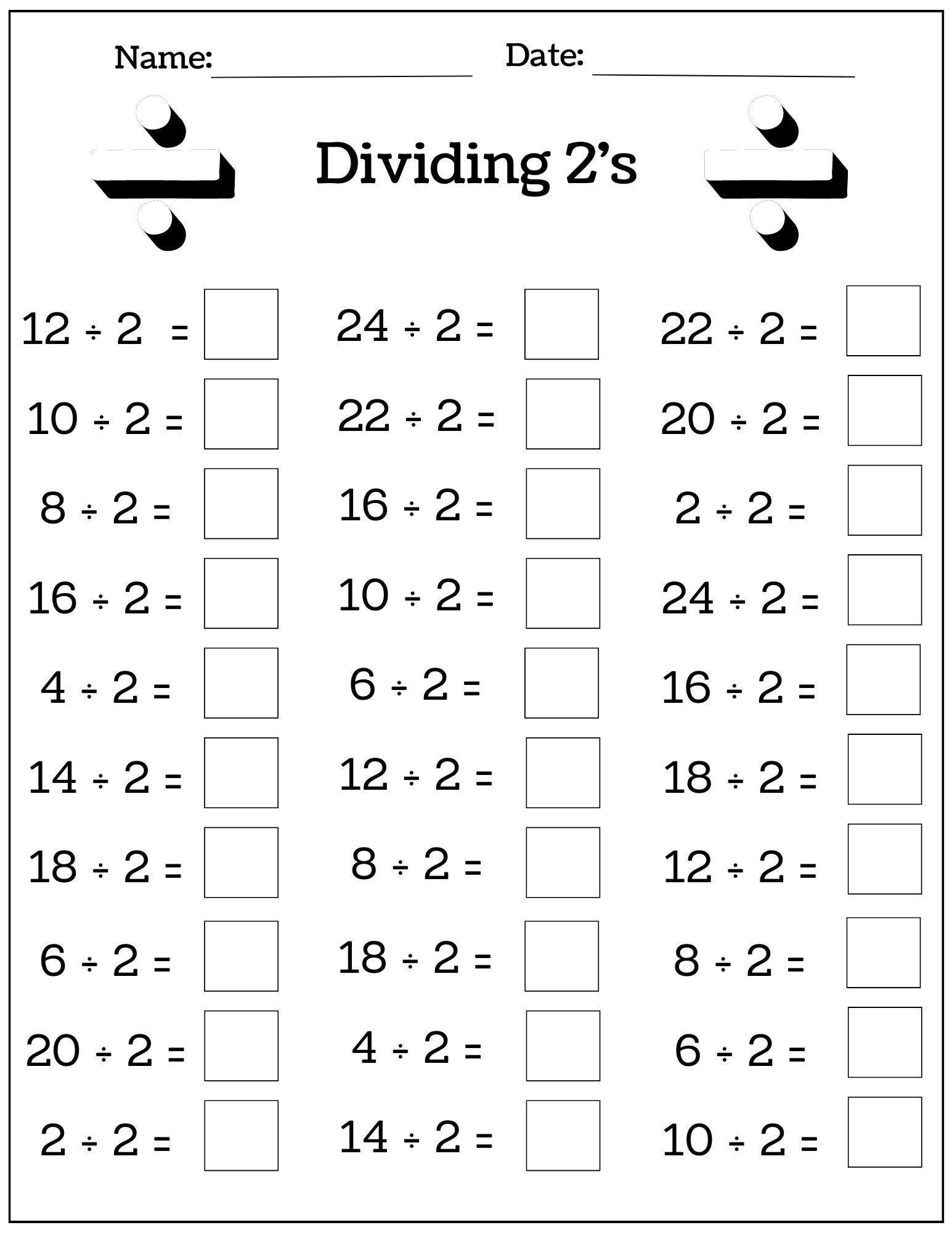 Math Division Worksheets Printable