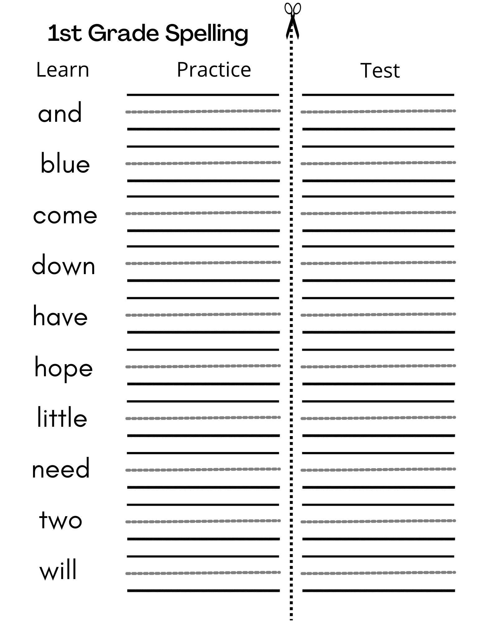 Free Printable Writing Worksheets For 1st Graders
