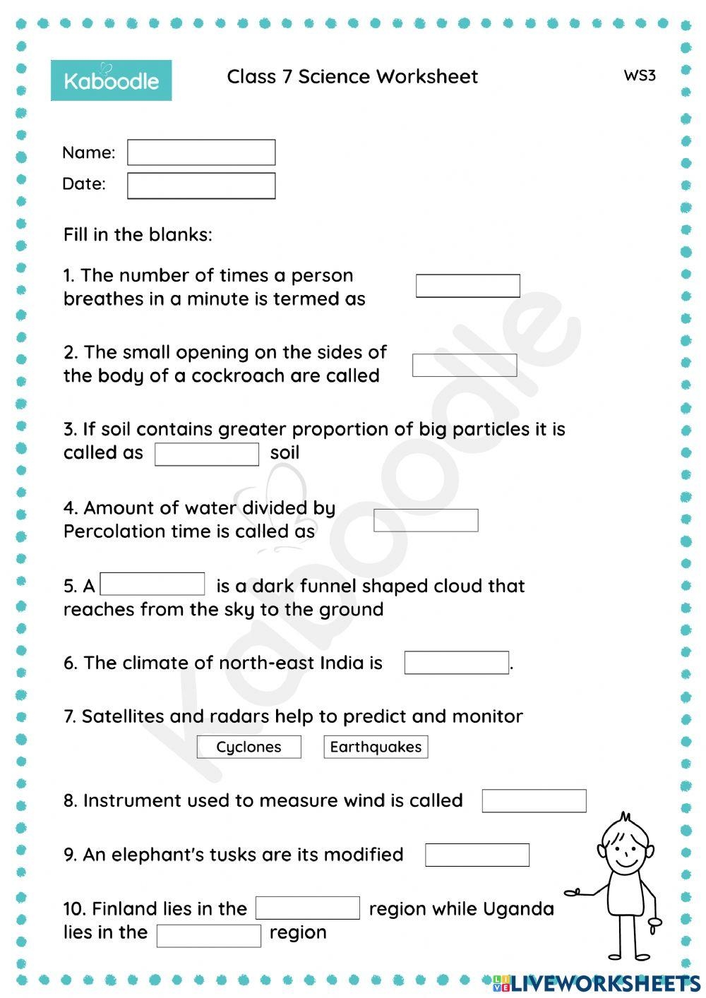 Class 7 Science Worksheet Mix 3 Worksheet Live Worksheets Worksheets Library
