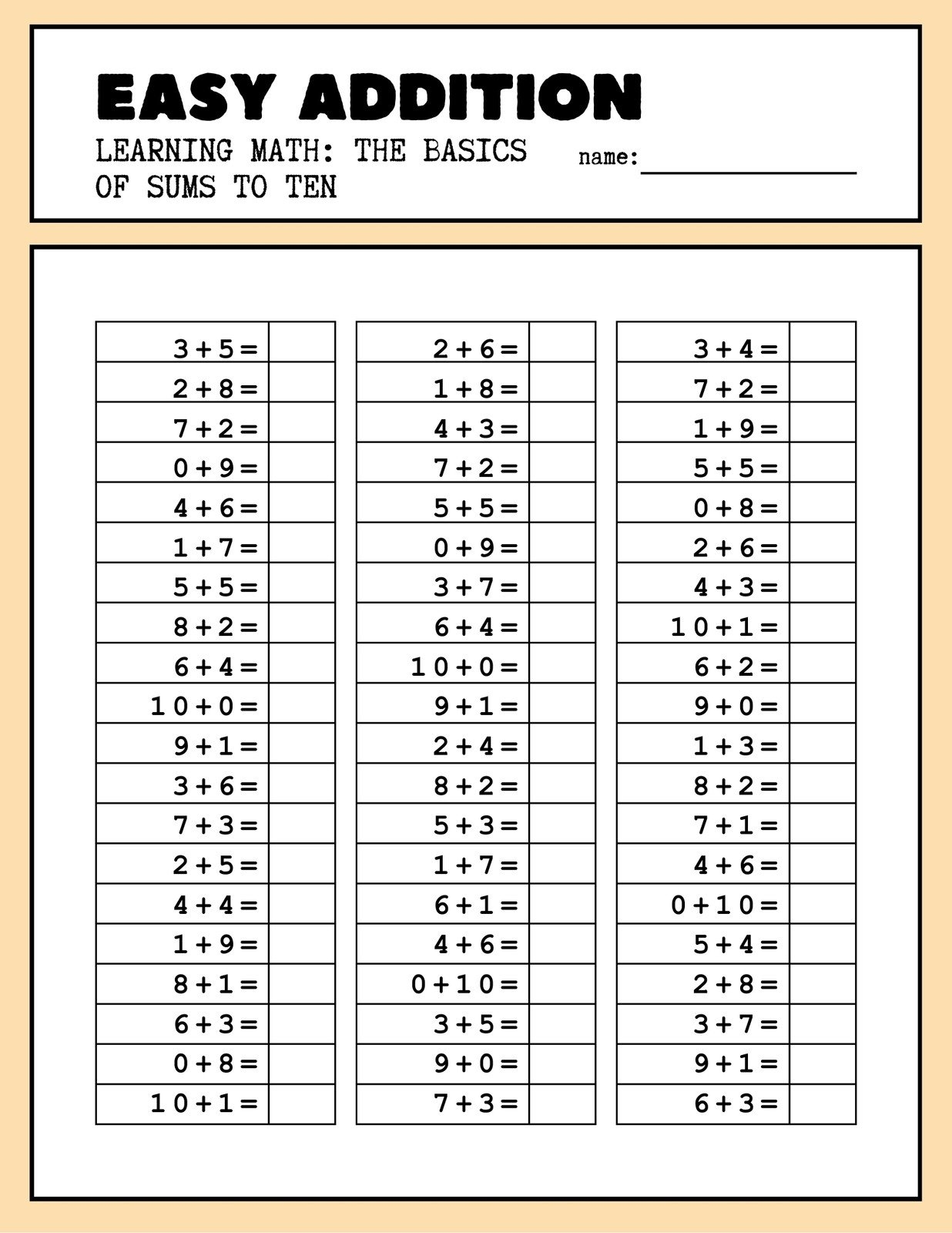 Printable Math Worksheets For First Graders
