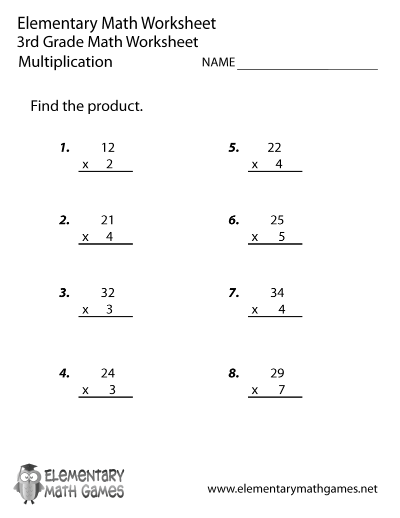 Printable Math Multiplication Worksheets
