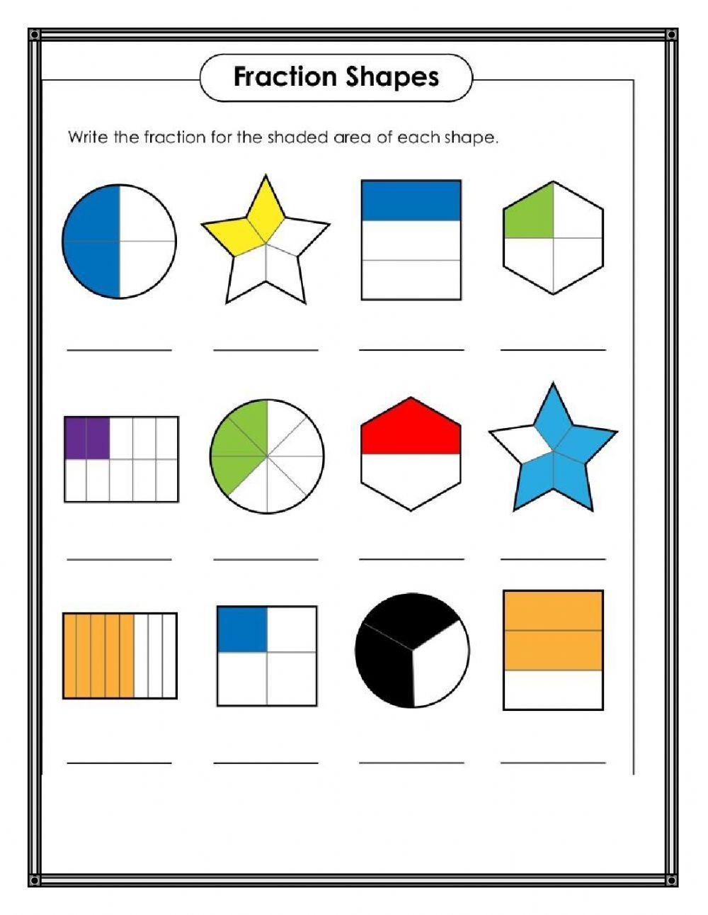 Grade 3 Fractions Worksheet Identifying And Writing Fractions Worksheets Library