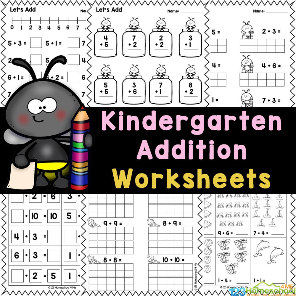 Free Printable Math Addition Worksheets For Kindergarten