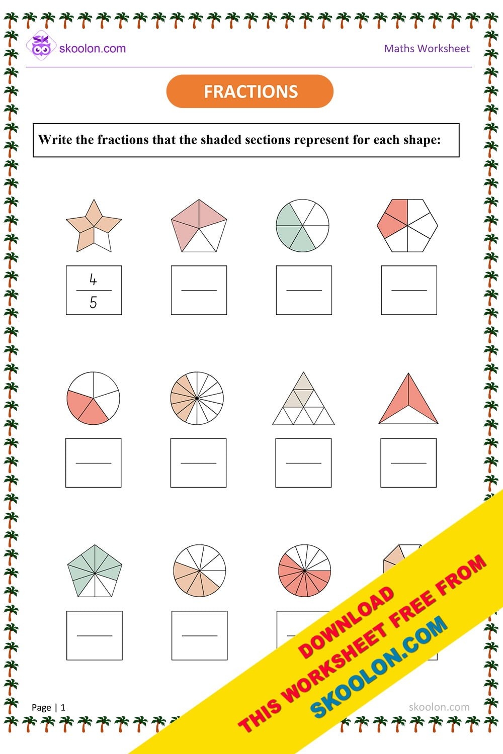 Math Fraction Worksheet 2 Skoolon