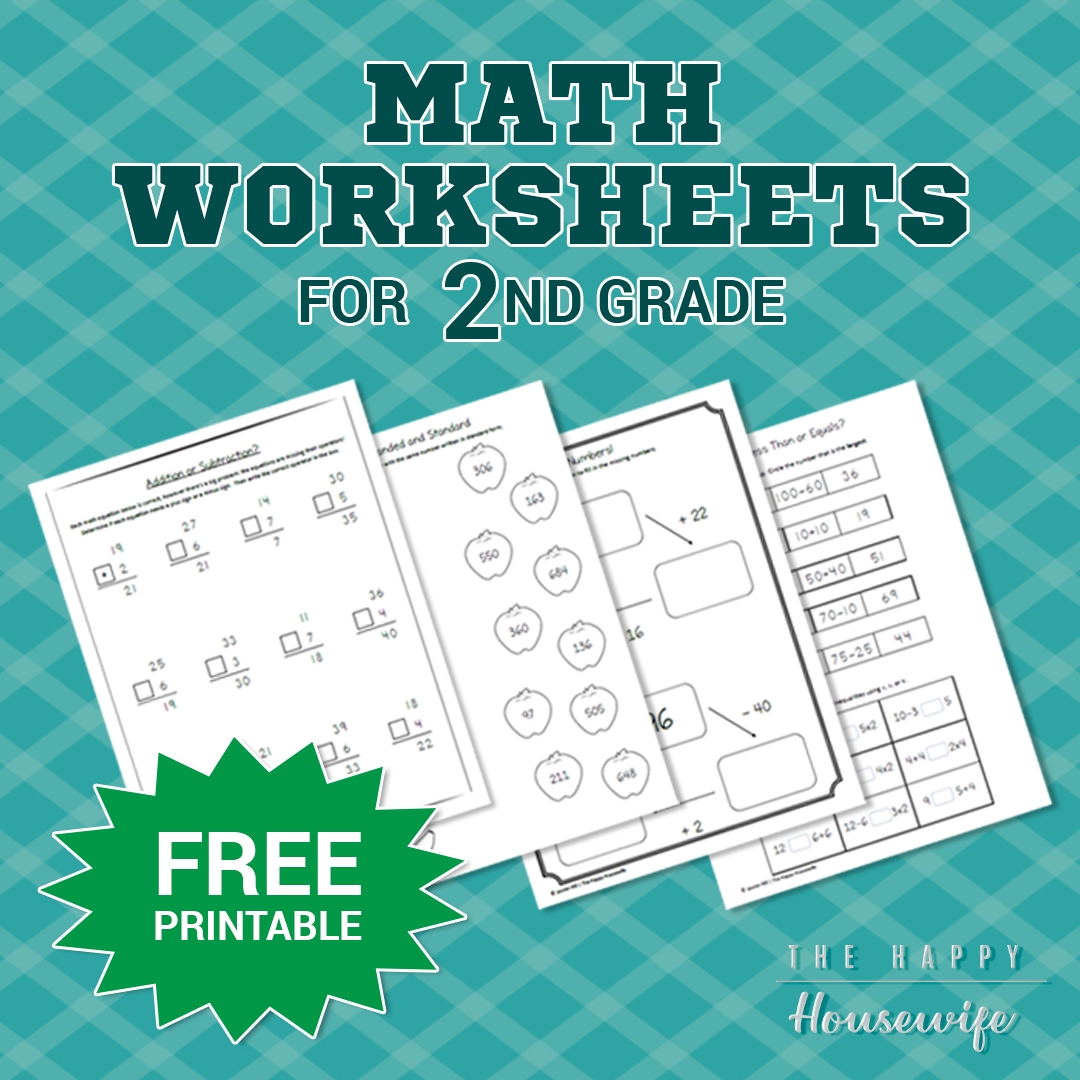 Math Worksheets For 2nd Grade Free Printables The Happy Housewife Home Schooling