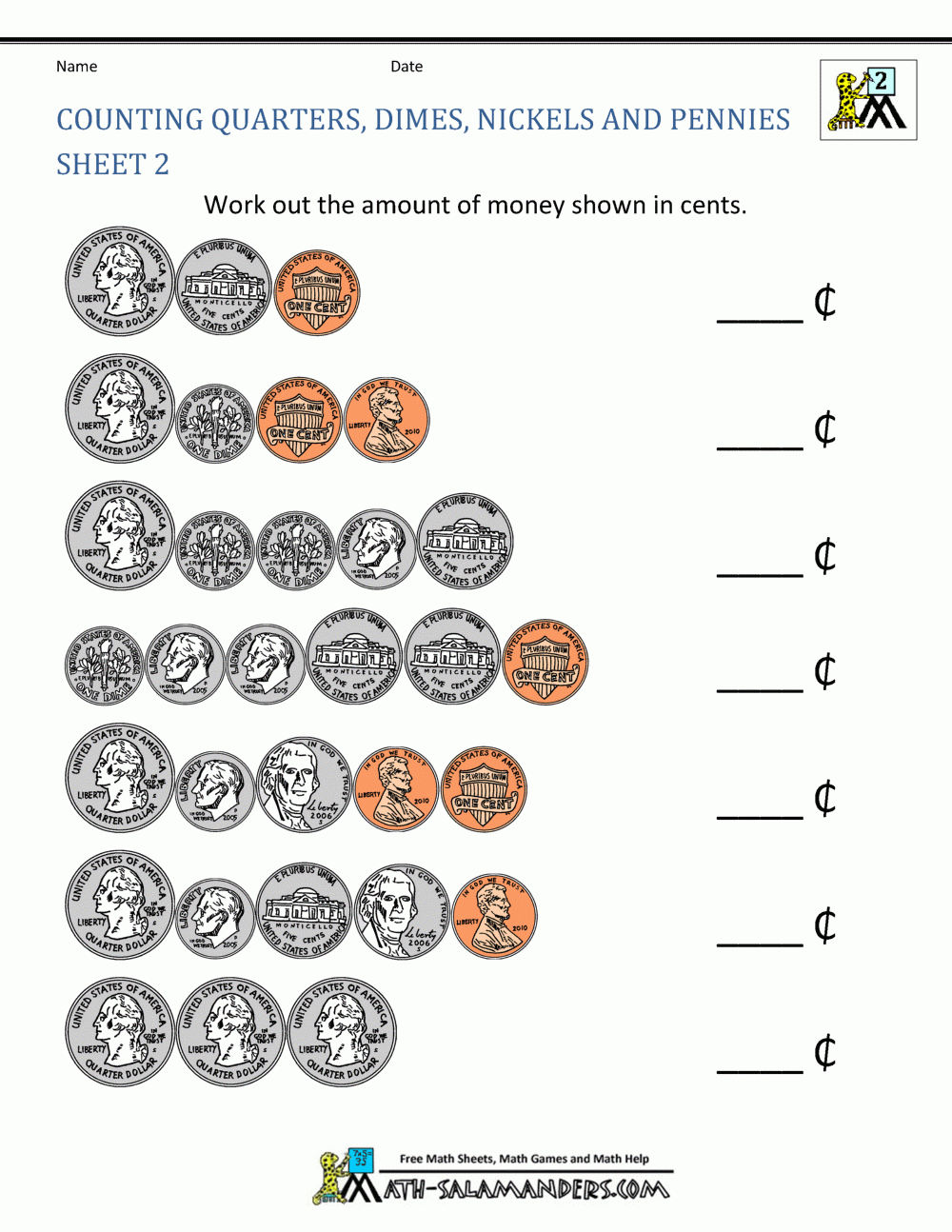 Money Worksheets For 2nd Grade