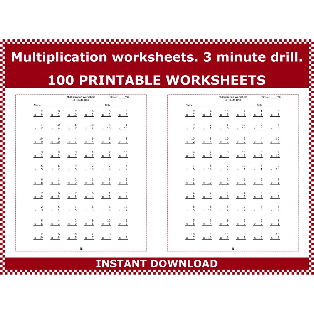 Free Printable Minute Math Worksheets