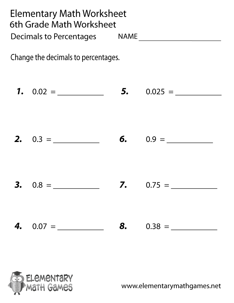 Printable 6th Grade Math Worksheets