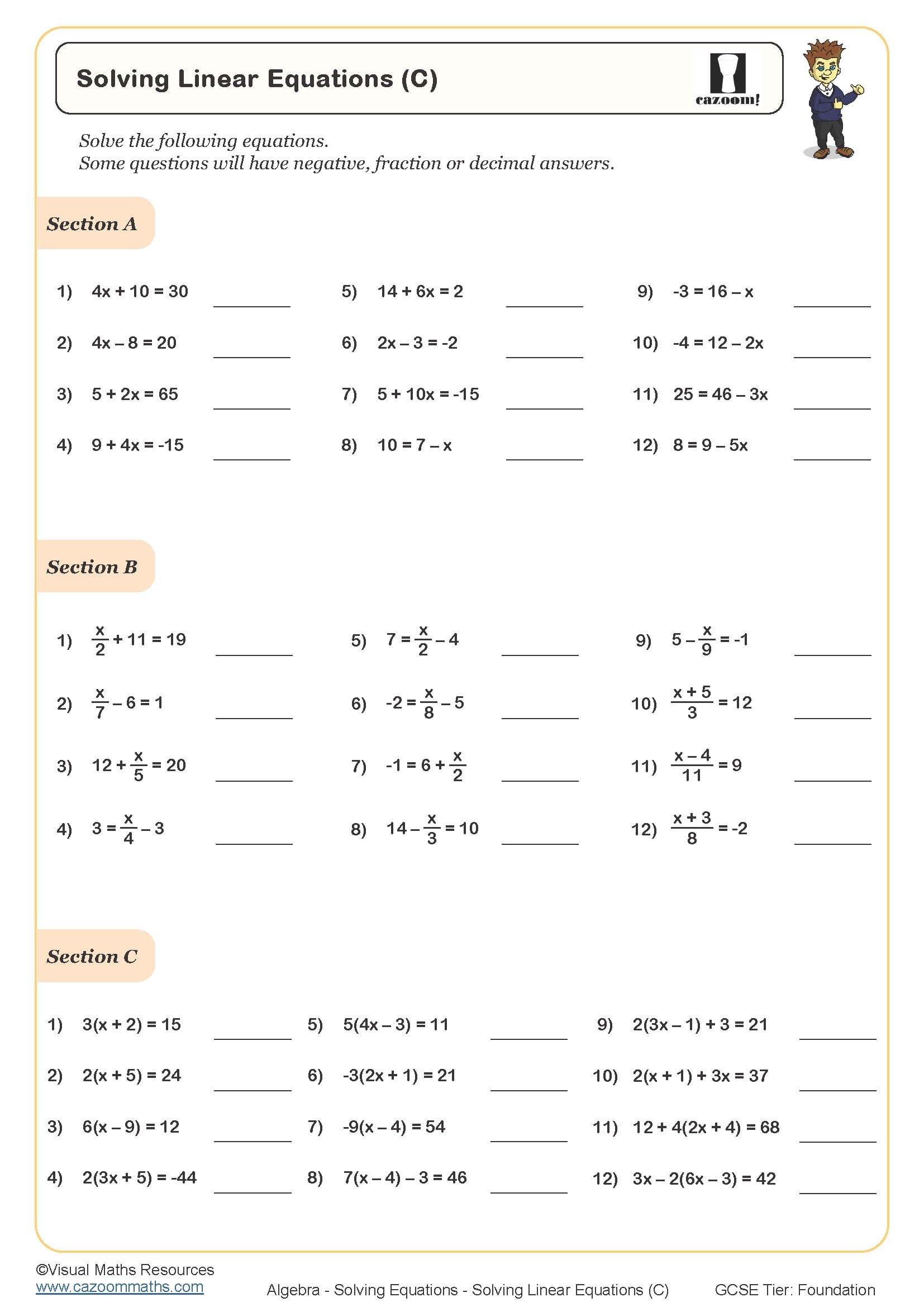 Free Math Worksheets For 8th Graders Printable
