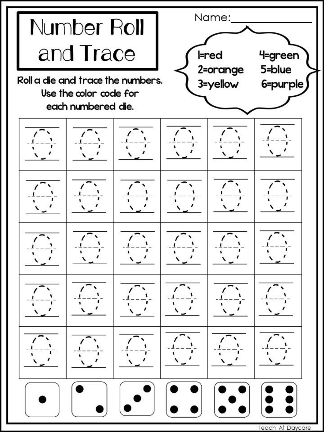0 100 Numbers Roll And Trace Printable Worksheets In A PDF File Preschool 1st Grade Math And Numbers Etsy