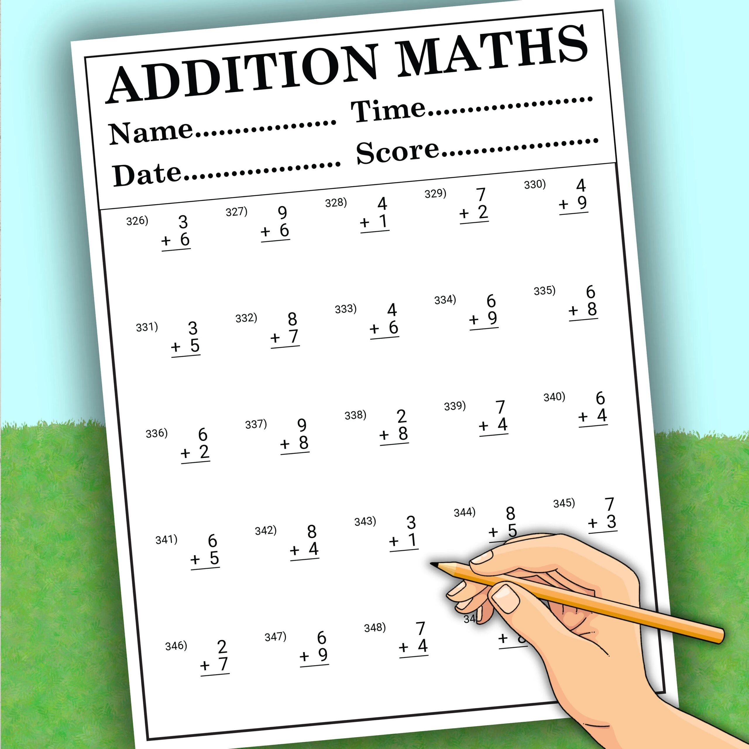 100 Pages Timed Addition Math Worksheet Kindergarten 1st 2nd Grade Math Practice Speed Counting Timed Drills Activity Instant Download PDF Etsy