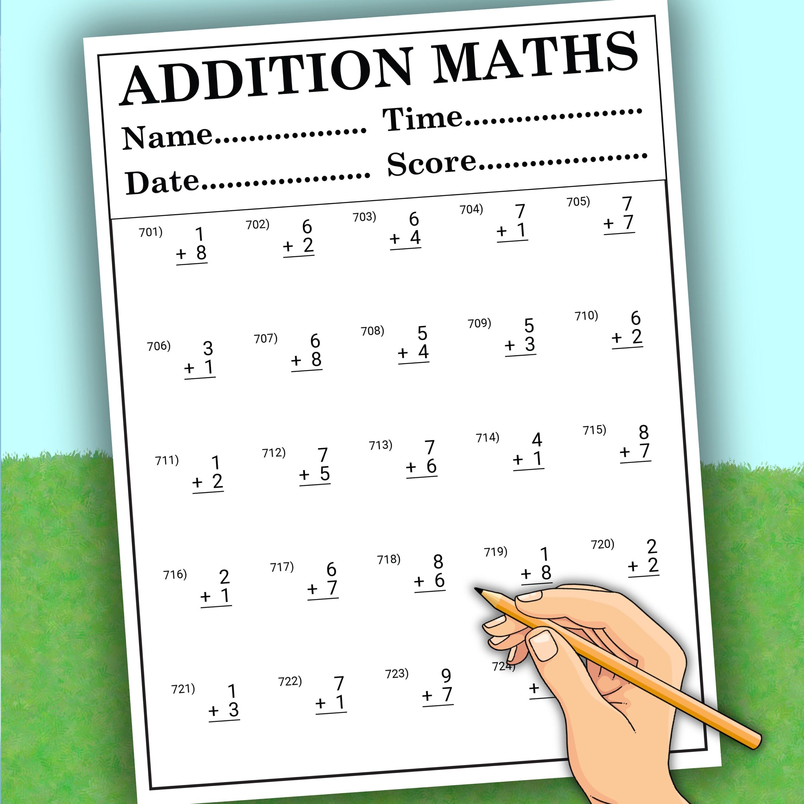 100 Pages Timed Addition Math Worksheet Kindergarten 1st 2nd Grade Math Practice Speed Counting Timed Drills Activity Instant Download PDF Etsy