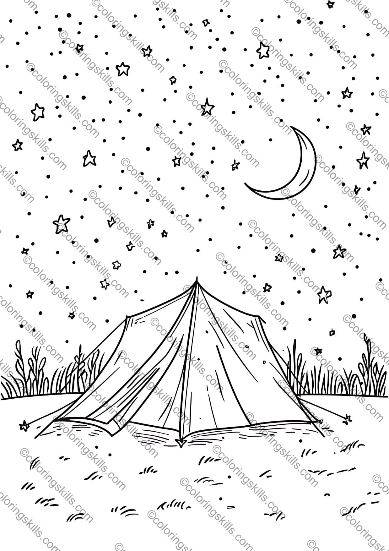 Camping Coloring Sheets Printable