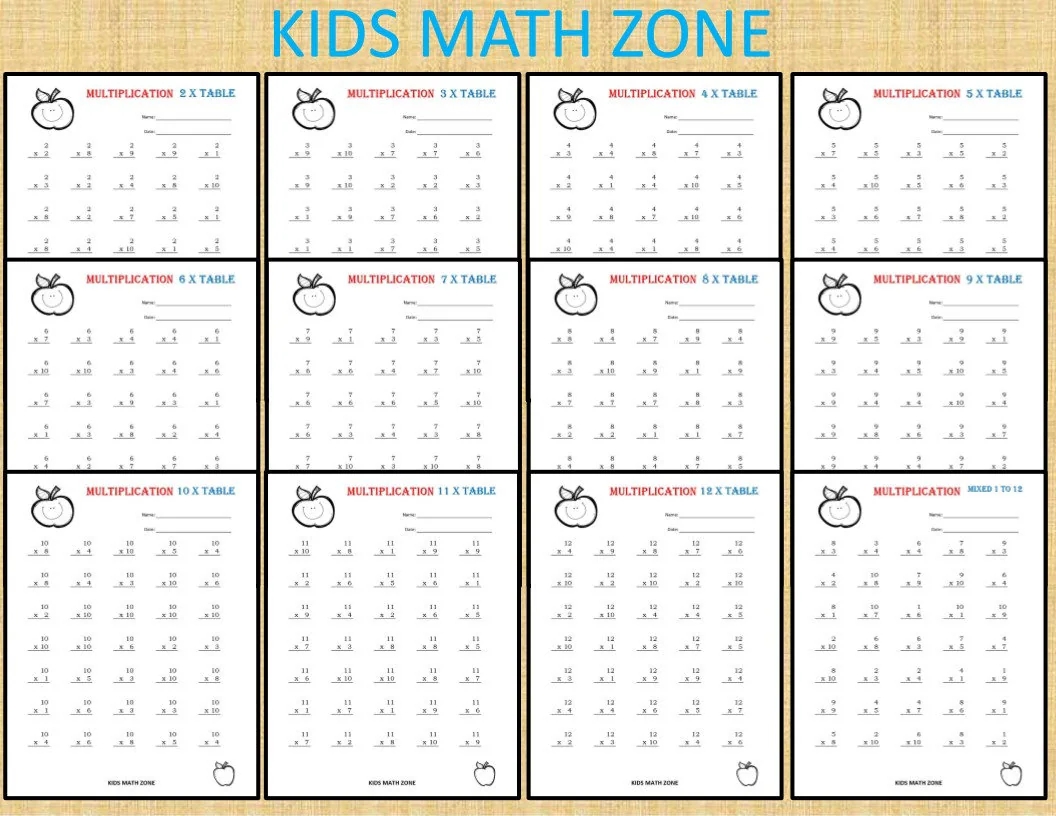 141 Multiplication Printable Worksheets For 2nd Grade To 4th Grade Multiplication Worksheets Multiplication Table Chart Etsy