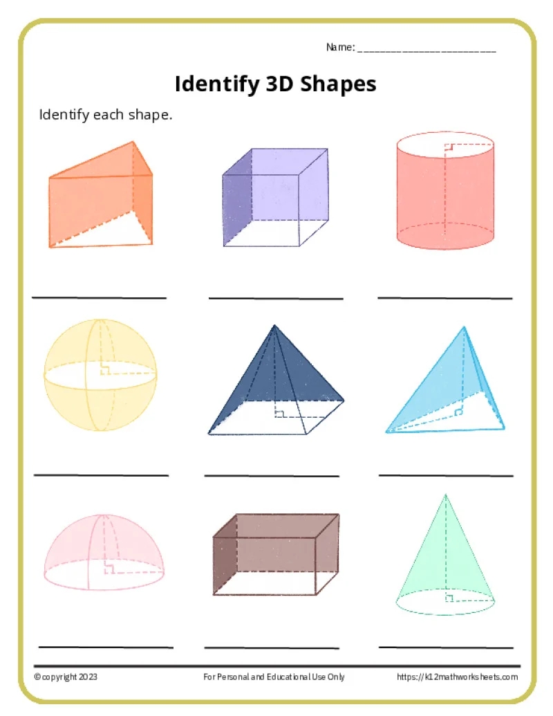 1st Grade Math Worksheets Printable Geometry