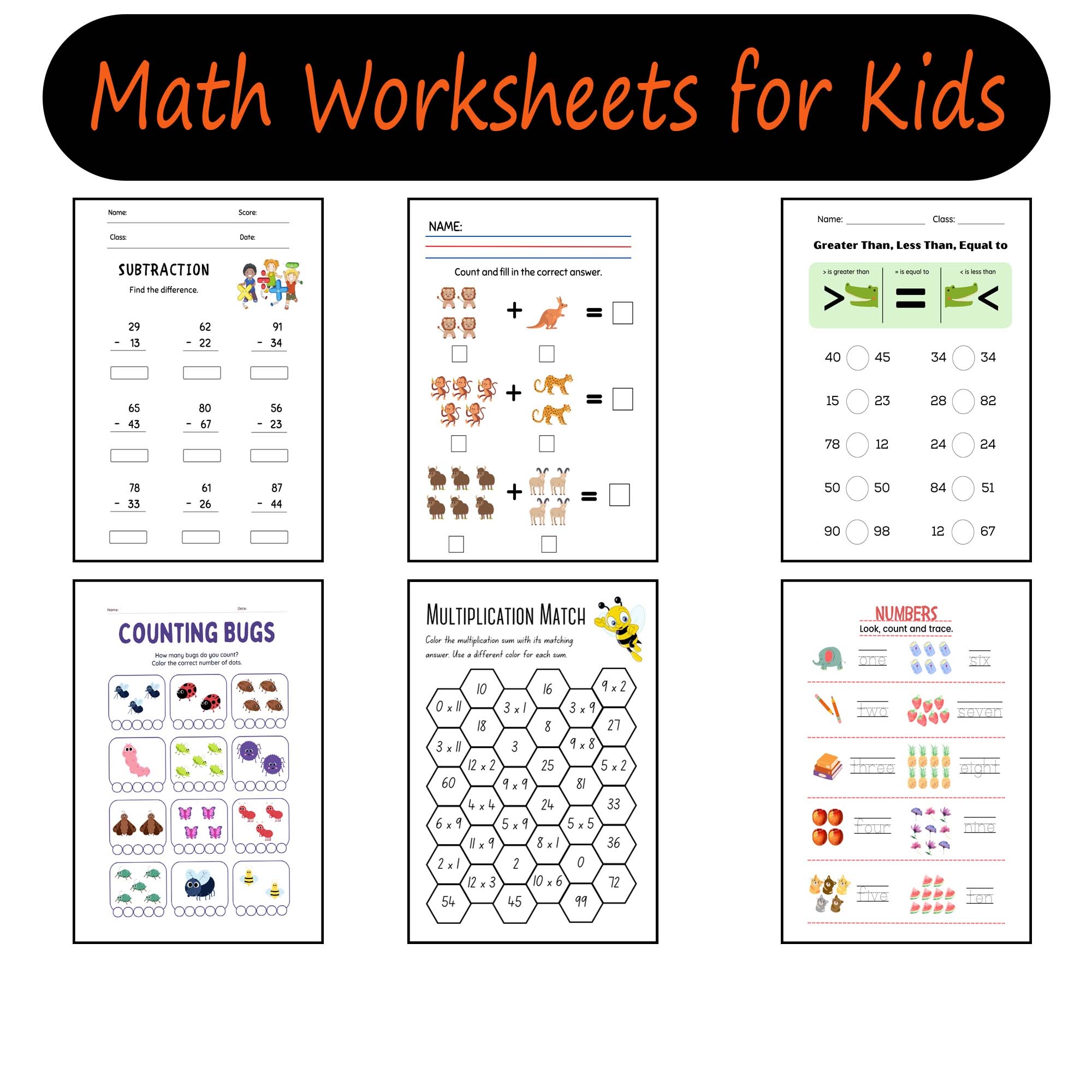 First Grade Printable Worksheets Math