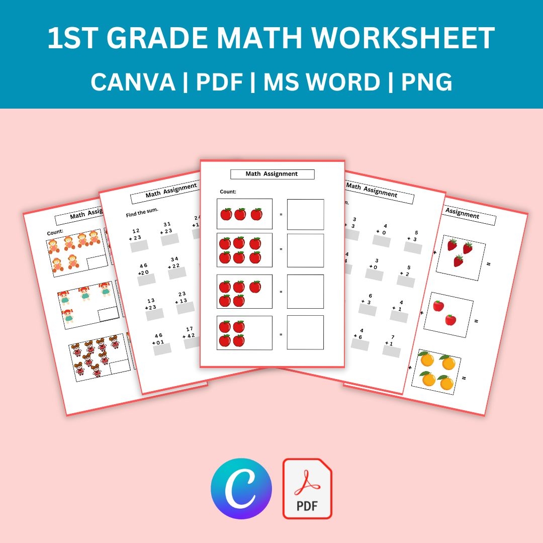 1st Grade Math Worksheets Printable PDF Word