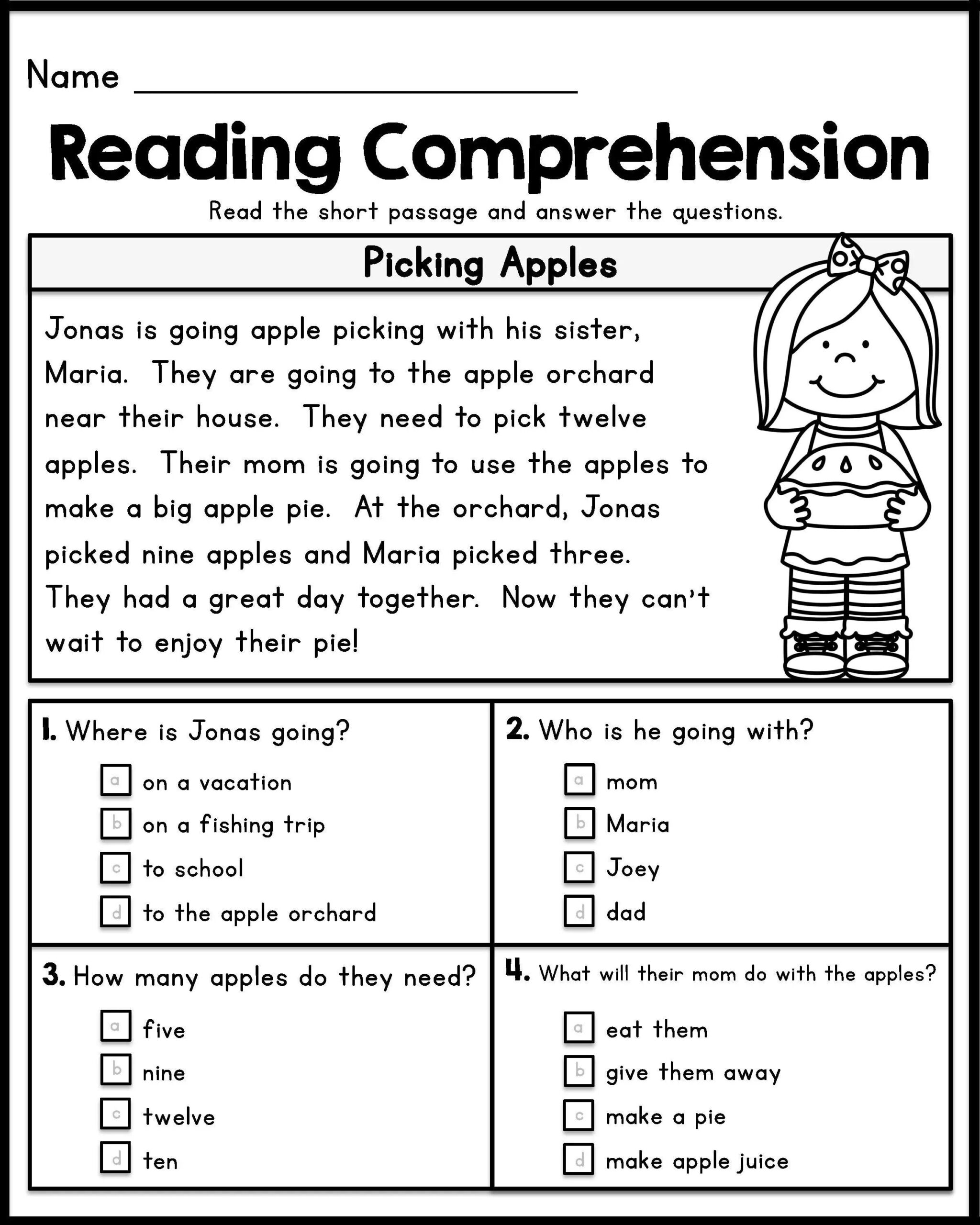 1st Grade Reading Comprehension Worksheets Worksheets Library