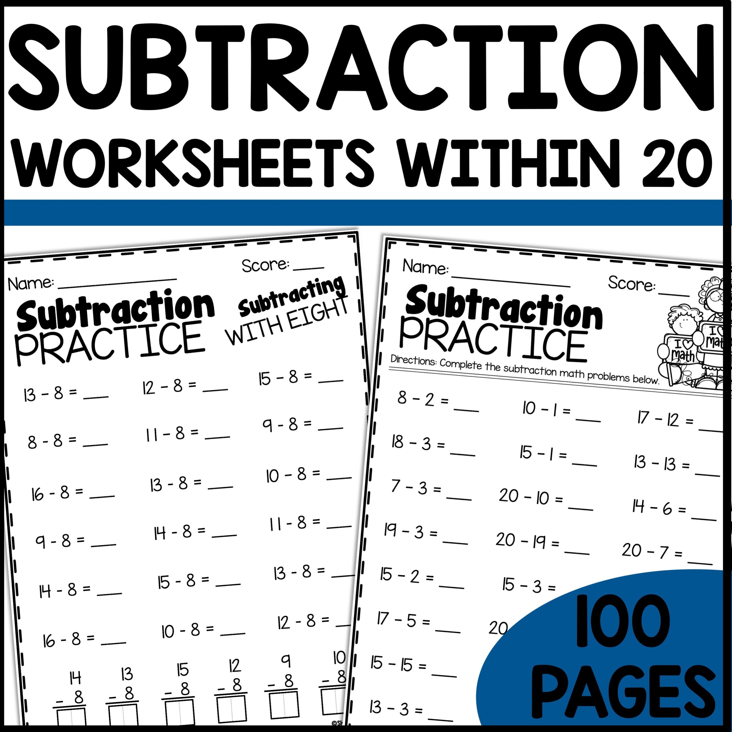 1st Grade Subtraction Worksheets We Are Better Together
