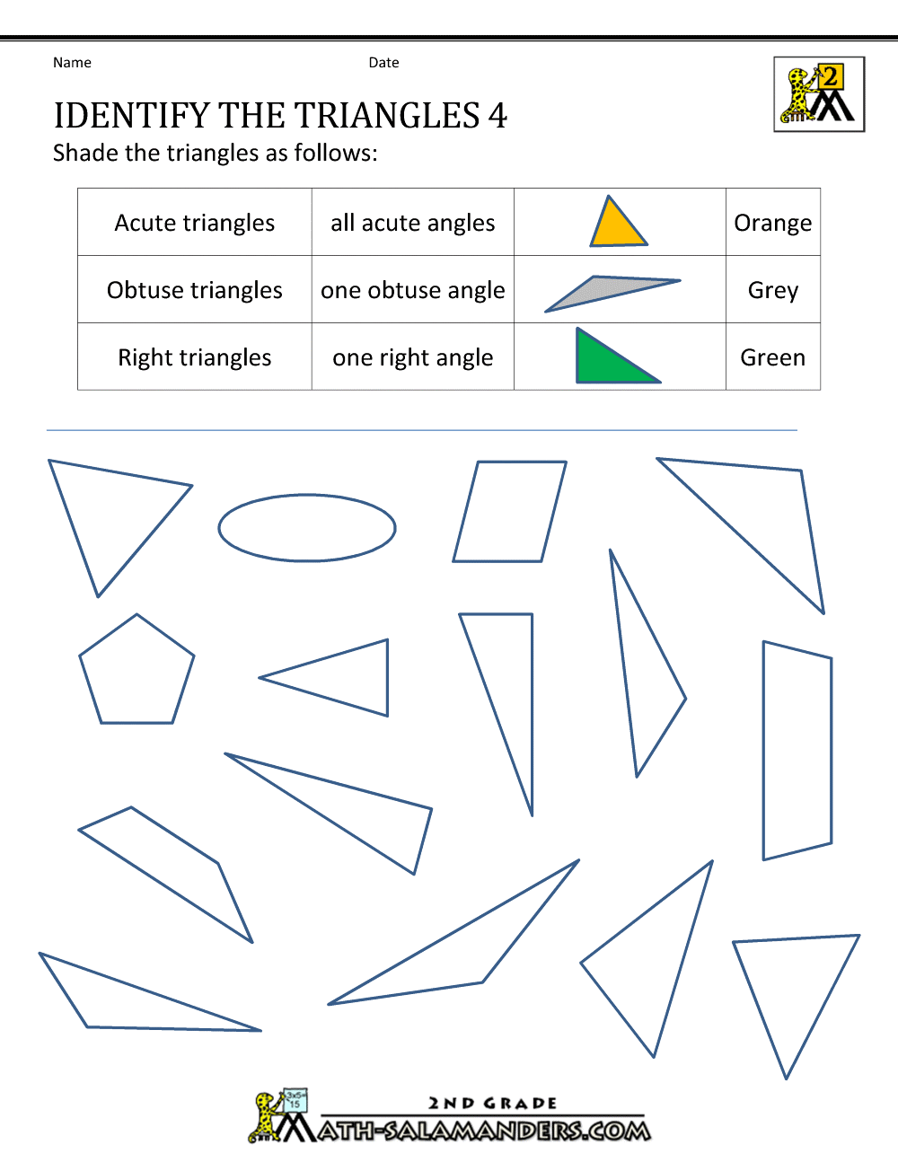2d Shapes Worksheets 2nd Grade