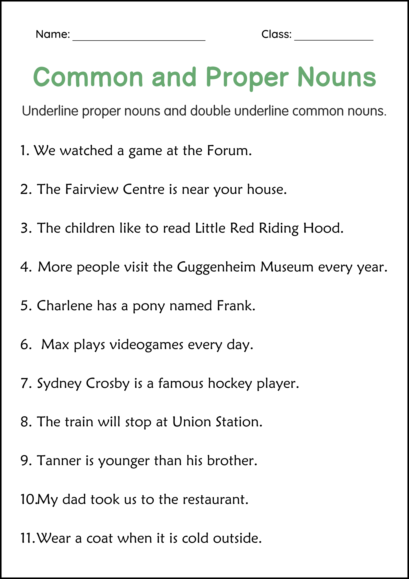 Printable Worksheets For 2nd Grade Grammar