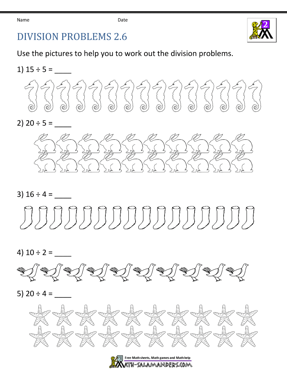 Free Math Printable Worksheets 2nd Grade