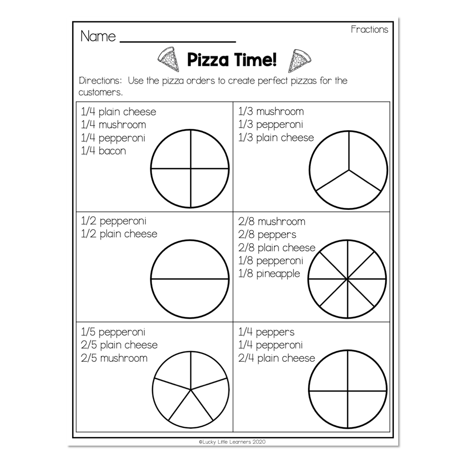 2nd Grade Math Worksheets Printable Fractions