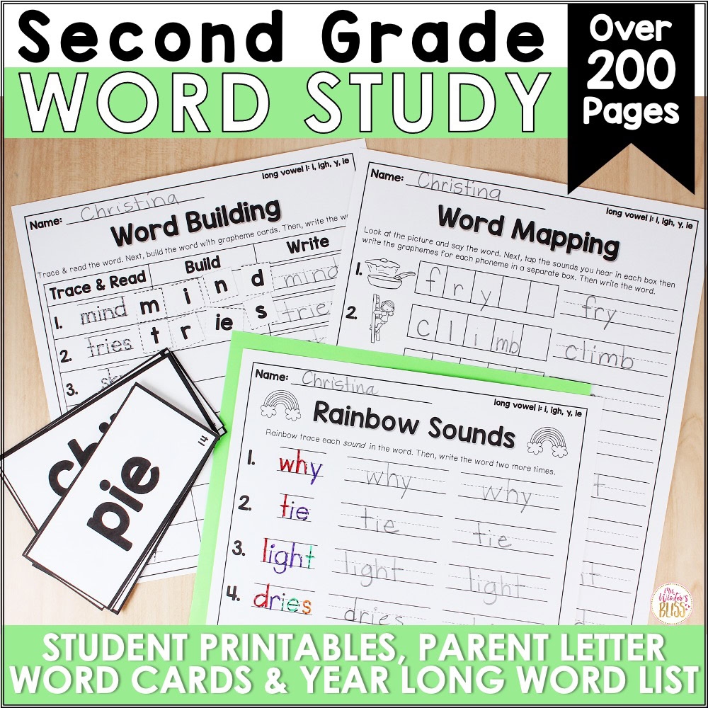 2nd Grade Word Study List Printables Word Cards Editable yearlong Lead In Literacy Resources For Kindergarten 1st 2nd Grade