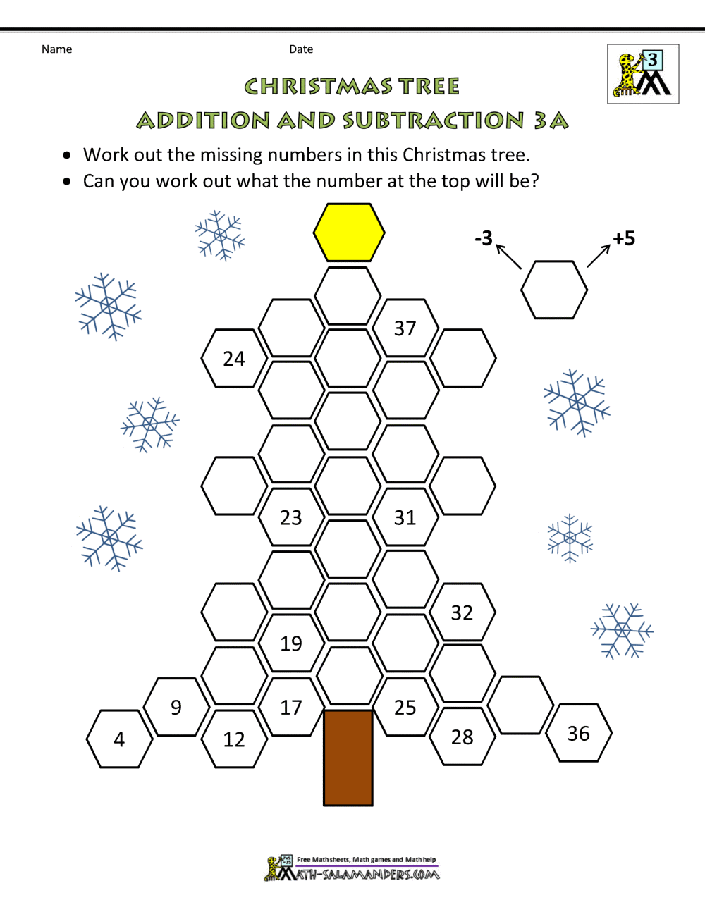 3rd Grade Christmas Math Worksheets