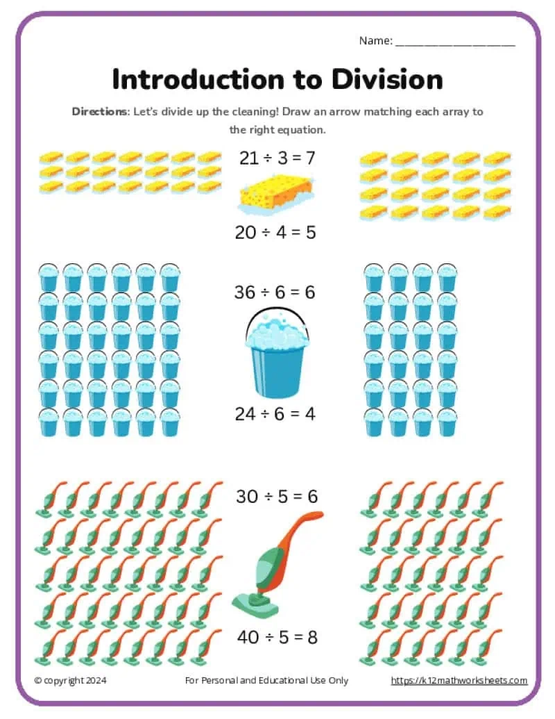Grade 3 Math Division Worksheets Printable
