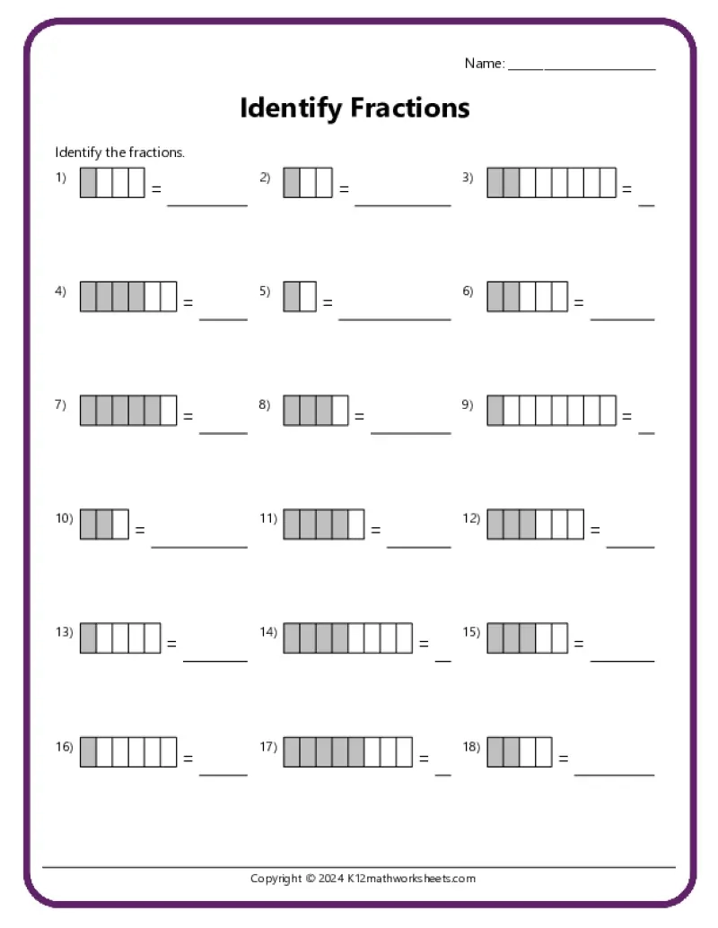 3rd Grade Fraction Worksheets K12 Math Worksheets