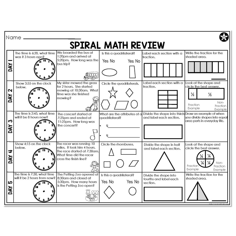 3rd Grade Printable Worksheets Math