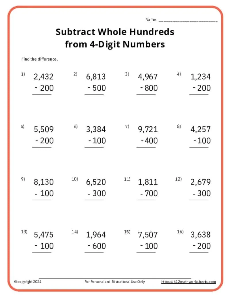 Free Math Printable Worksheets For 3rd Grade