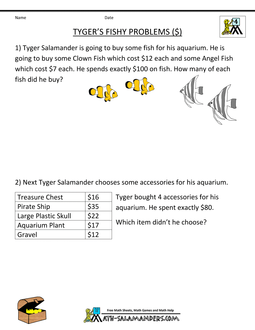 4th Grade Math Problems