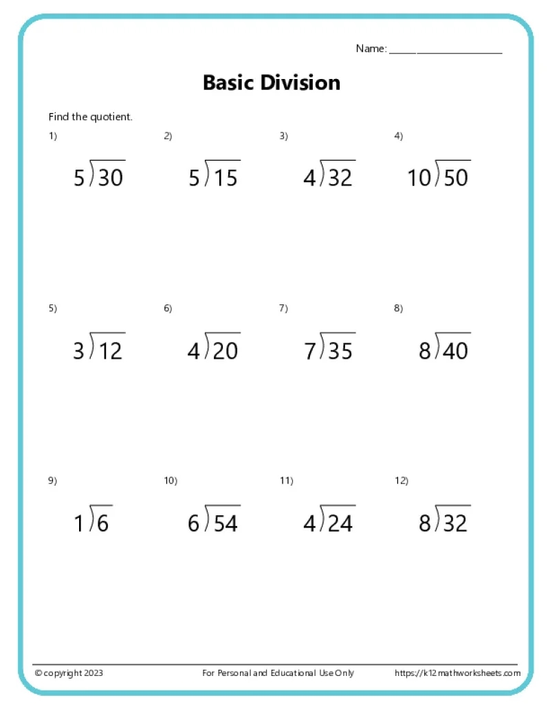 4th Grade Math Worksheets