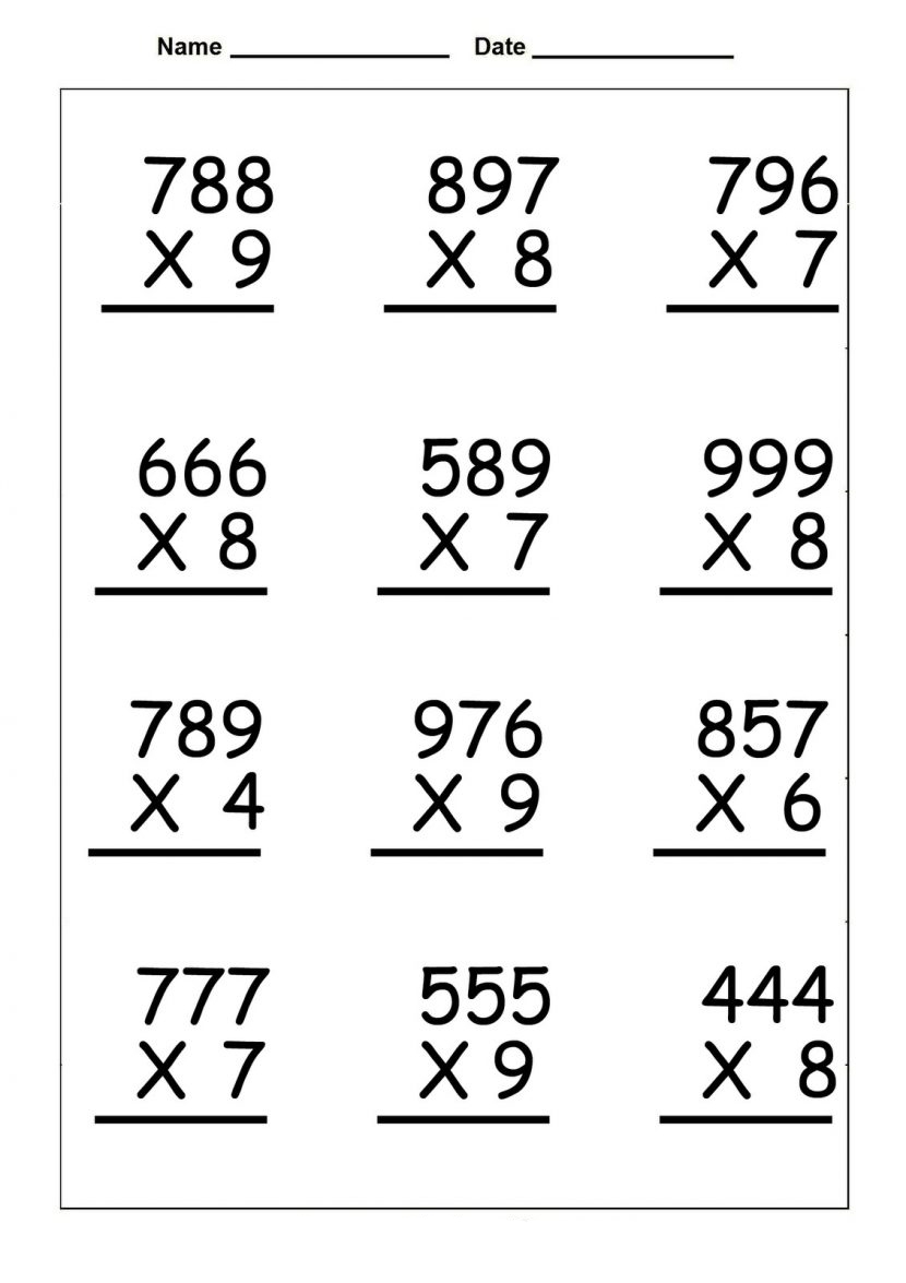 Printable Math Worksheets Free Grade 4