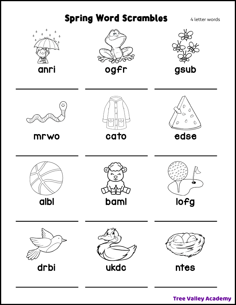 4th Grade Printable Worksheets Spelling