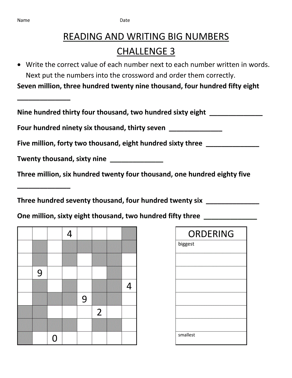 4th Grade Writing Worksheets Challenge