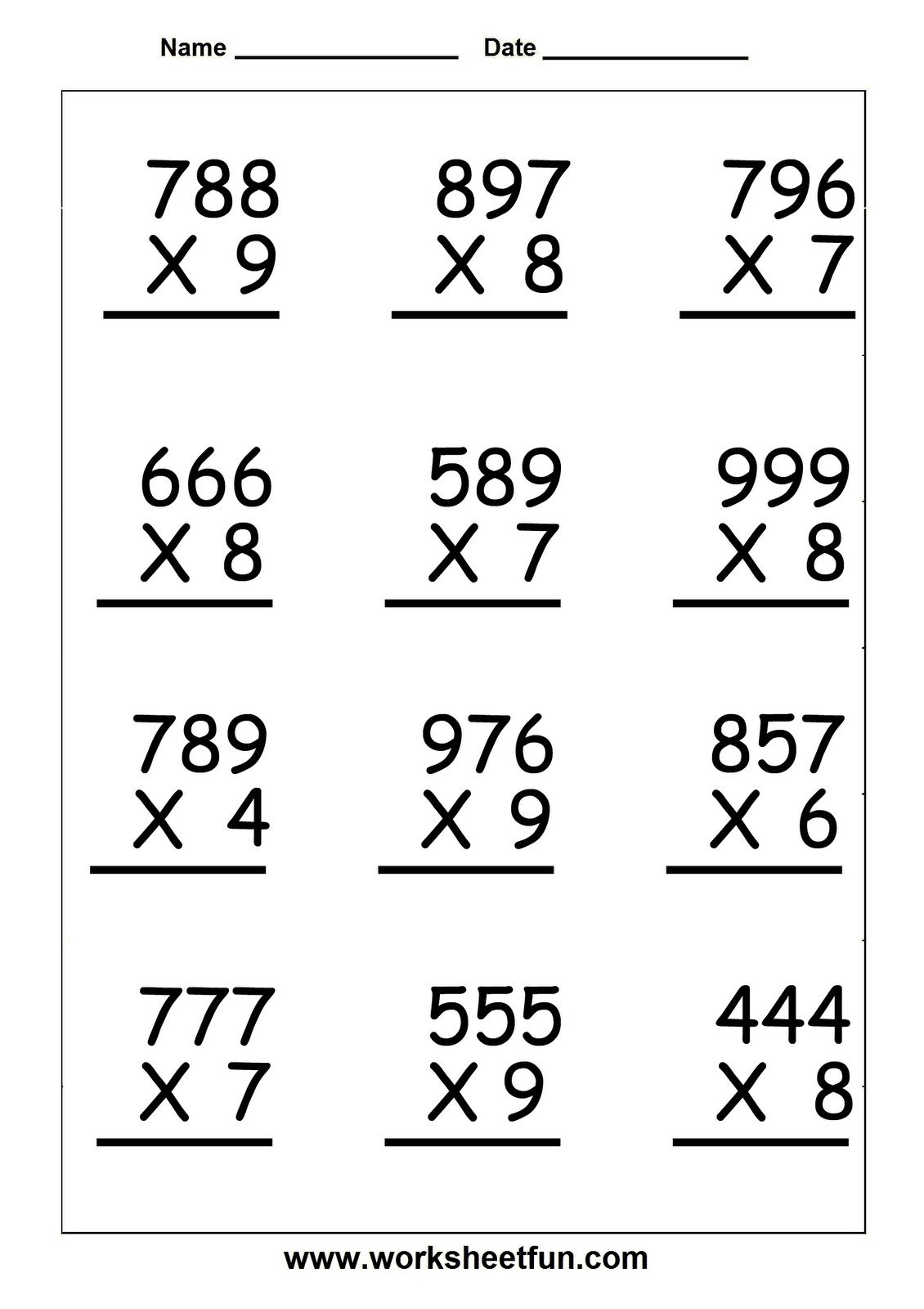 Printable Fifth Grade Math Worksheets