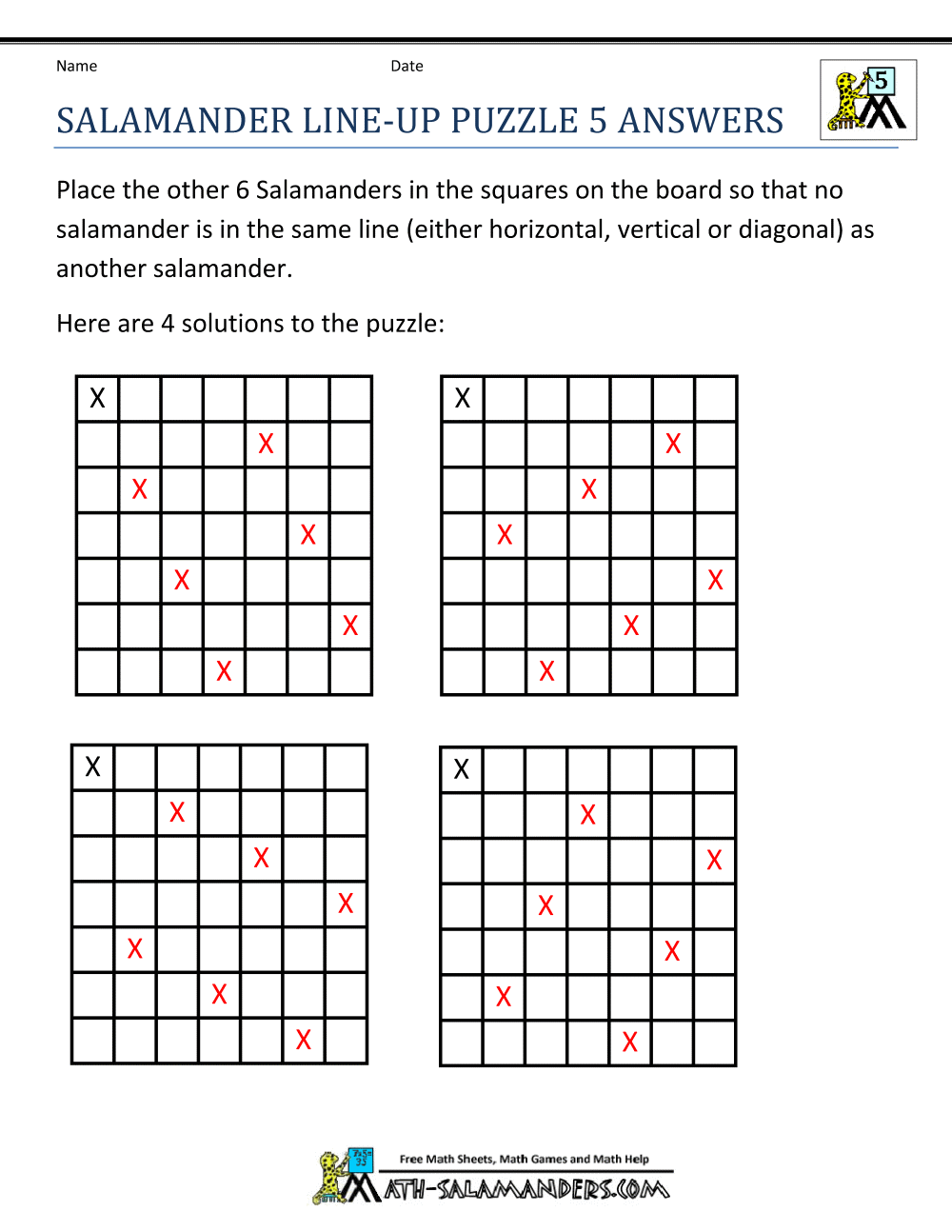 5th Grade Math Puzzles Worksheets Library