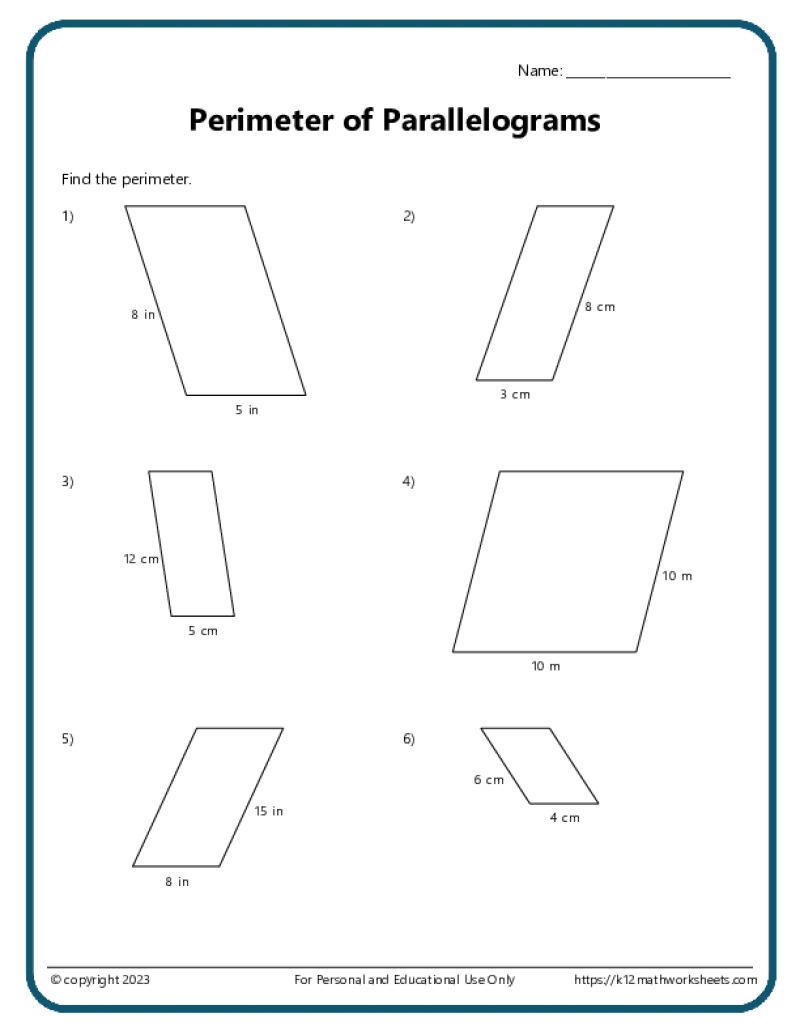 6th Grade Geometry Worksheets