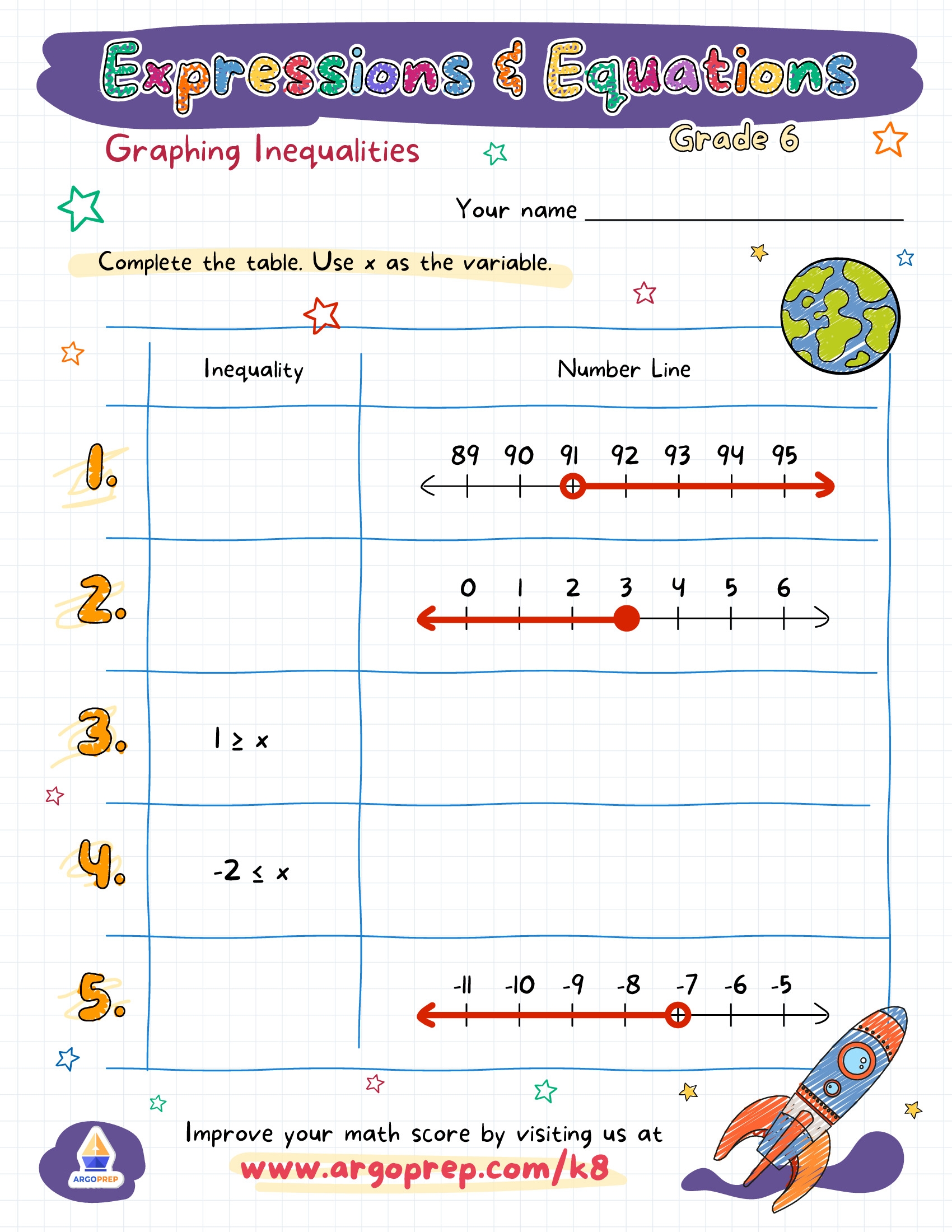 6th Grade Math Inequalities Worksheets For Free ArgoPrep