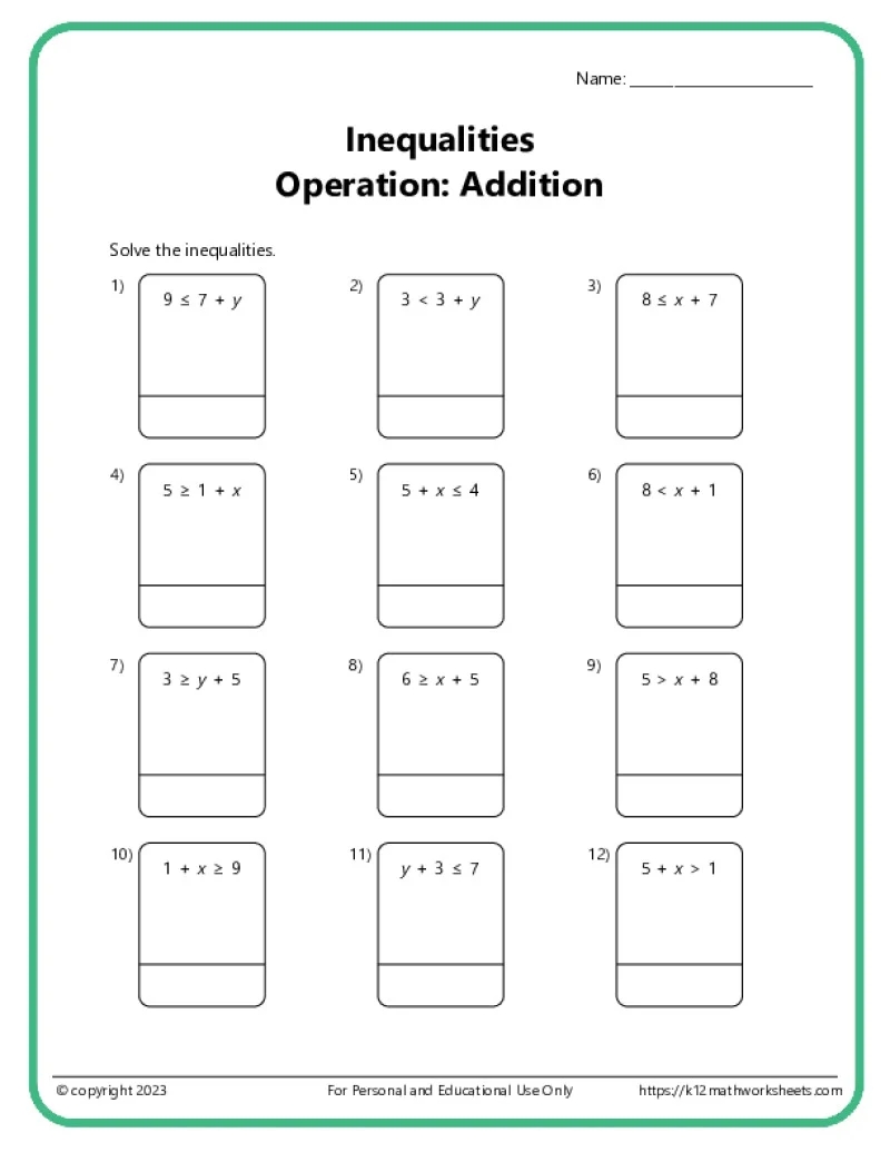 6th Grade Math Worksheets