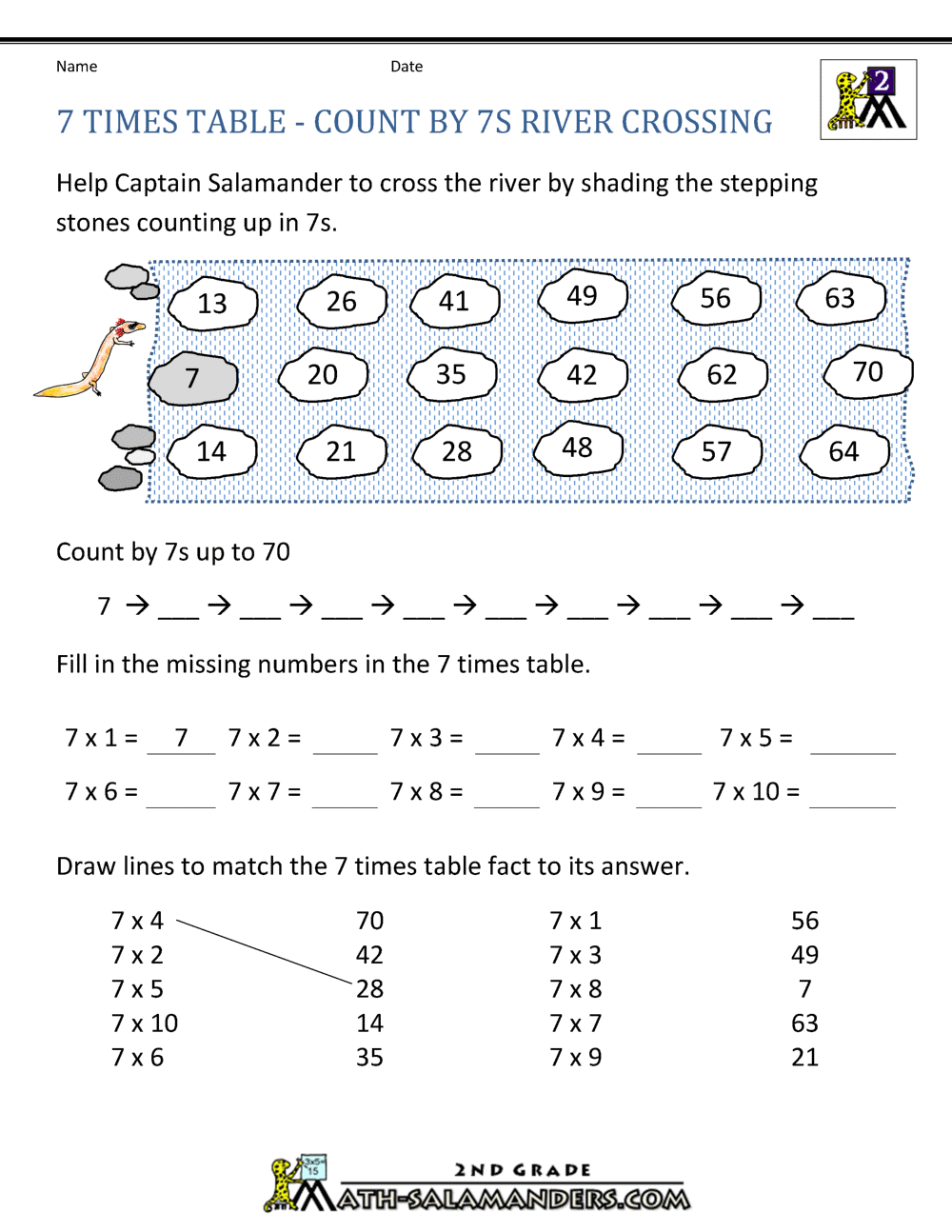 7 Times Table Worksheets Library