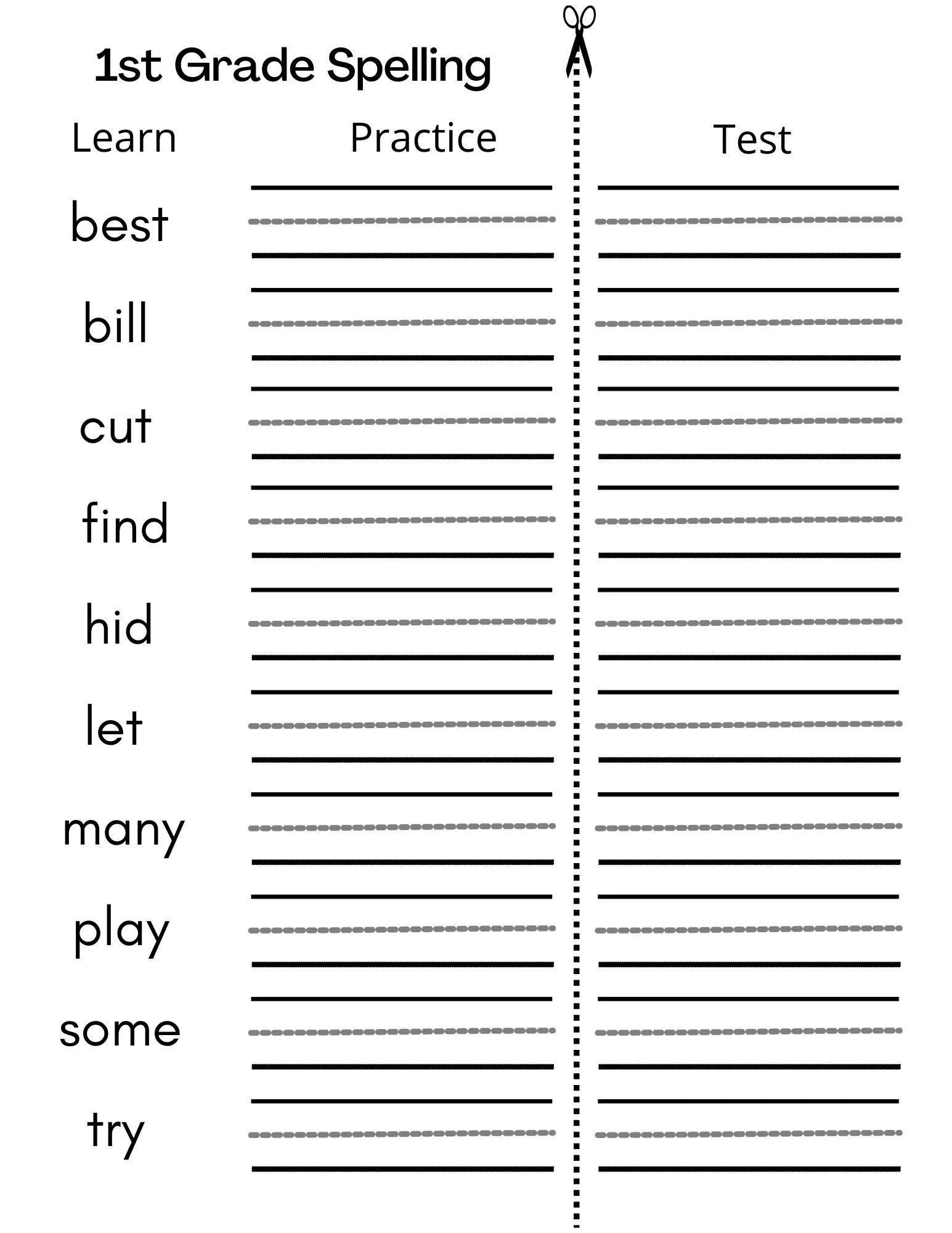 Printable First Grade Worksheets Free