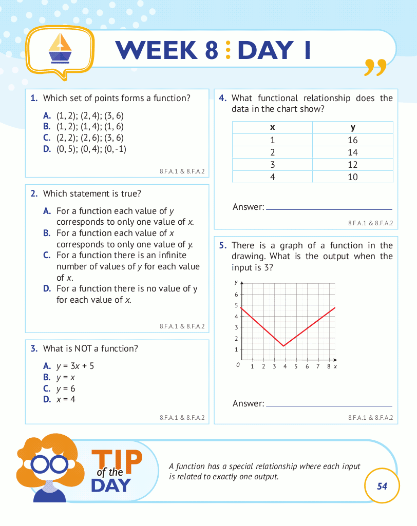 8th Grade Common Core Math Daily Practice Workbook ArgoPrep