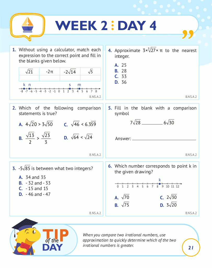 8th Grade Common Core Math Daily Practice Workbook ArgoPrep