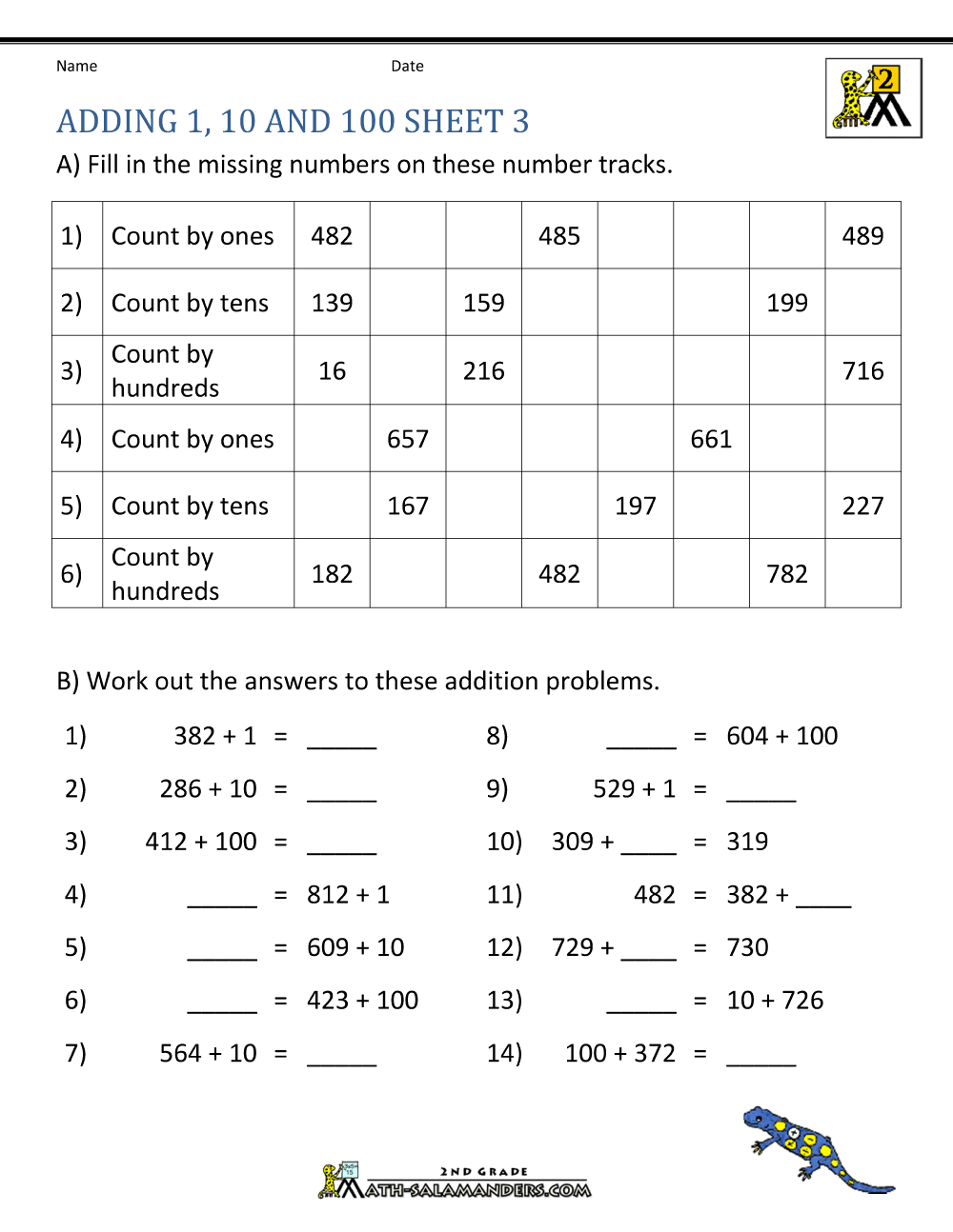 Basic Math Facts Worksheets Printable
